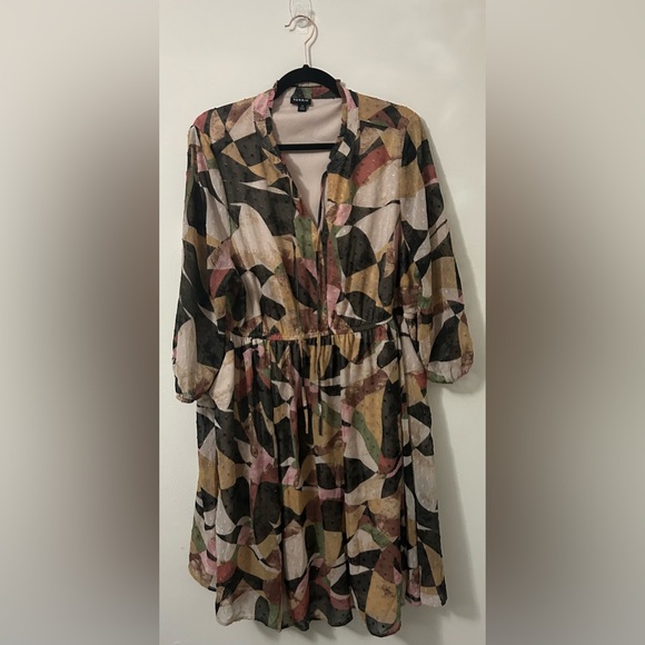 Torrid Mini Clip Dot Front Keyhole Geometric Dress - Picture 4 of 6